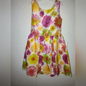 Source Unknown Floral Kids Dress - Pink, Yellow, Green